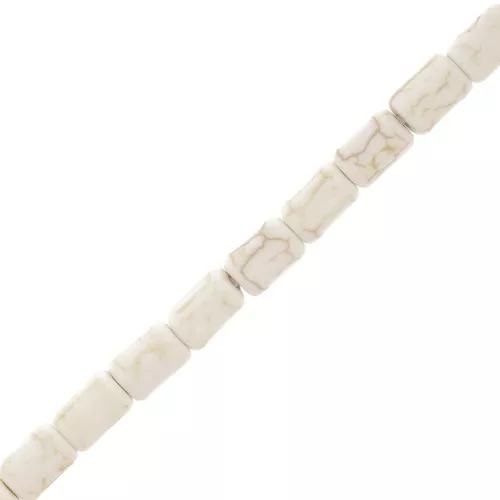 Tube Beads 6x4 mm Howlite imitation x38 cm - Ecru x1