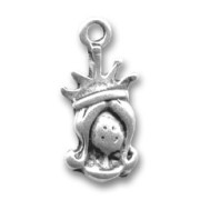 Princess Charm 20mm Old silver tone x1|raw }}