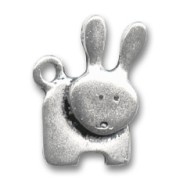 Rabbit charm 20mm Old silver tone x1|raw }}