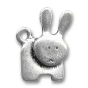 Rabbit charm 20mm Old silver tone x1