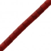 Tube Beads 4x4 mm Howlite imitation x38 cm - Red x1