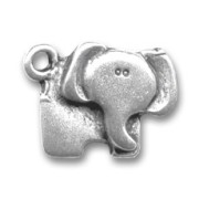 Elepant charm 15mm Old silver tone x1|raw }}