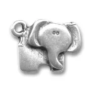 Elepant charm 15mm Old silver tone x1
