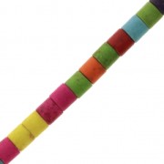 Tube Beads 4x4 mm Howlite imitation x38 cm - Multicolored x1