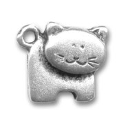 Cat charm 15mm Old silver tone x1|raw }}