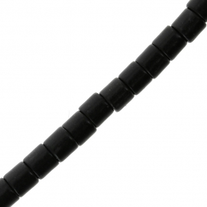 Tube Beads 4x4 mm Howlite imitation x38 cm - Black x1