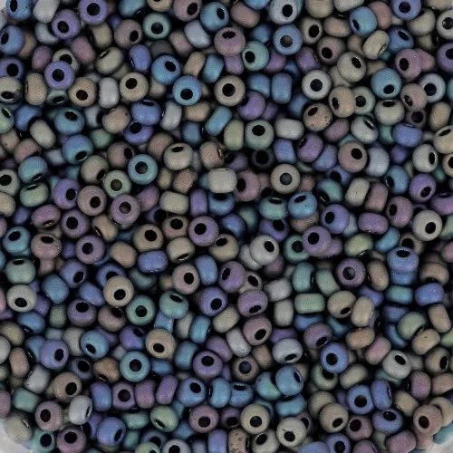 Preciosa Seed Beads 11/0 2 mm - Jet Mat AB x20g