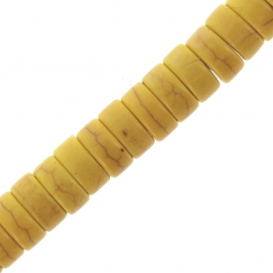 Bead Rondelles 6x3 mm Howlite imitation x38cm - Mustard x1