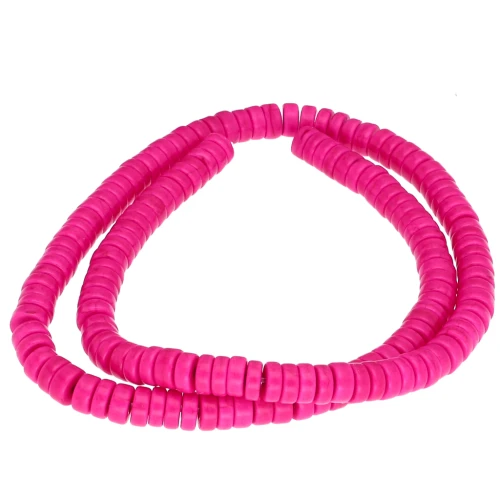 Bead Rondelles 6x3 mm Howlite imitation x38cm - Fuchsia x1