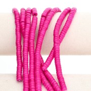 Bead Rondelles 6x3 mm Howlite imitation x38cm - Fuchsia x1