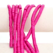 Bead Rondelles 6x3 mm Howlite imitation x38cm - Fuchsia x1
