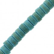 Bead Rondelles 6x3 mm Howlite imitation x38cm - Turquoise x1|raw }}