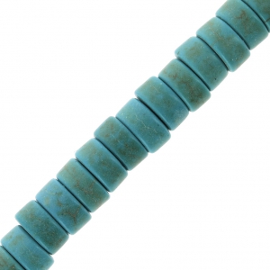 Bead Rondelles 6x3 mm Howlite imitation x38cm - Turquoise x1