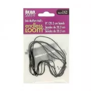 Elastic bands Endless Loom for bead weaving base - band of 20.3 cm Black x 6