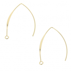 Metal Earwires 36 mm Gold Tone x2