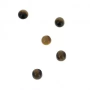 Small round 3 mm cabochons - Tiger's eye x5