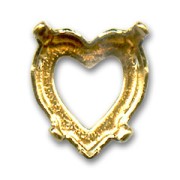 Cabochon setting PureCrystal 4800 Heart-shaped 11x10mm gold tone|raw }}