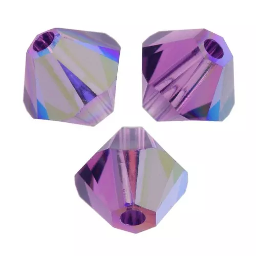PureCrystal 5328 Crystal Bicones 3mm Amethyst AB x50