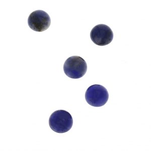 Small round 4 mm cabochons - Sodalite x5