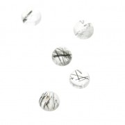 Small round 4 mm cabochons - Quartz Rutile x5