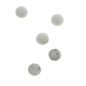 Small round 4 mm cabochons - Howlite x5