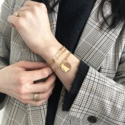 Rectangular mesh chain 3.8 mm - Gold Plated 3 microns x50 cm