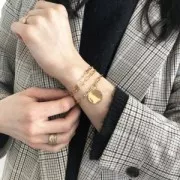 Rectangular mesh chain 3.8 mm - Gold Plated 3 microns x50 cm