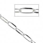 3.8 mm Rectangle Filet Chain - 925 Sterling Silver x50cm