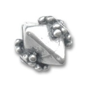 Metal bead old silver tone 12x10mm x1