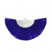 Fan/half moon pendant with fringes 25x47 mm Royal Blue/Silver Tone x1