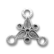 Flower-shaped spacer 25mm Old silver tone x1|raw }}
