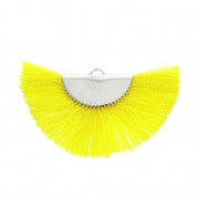 Fan/half moon pendant with fringes 25x47 mm Yellow/Silver Tone x1|raw }}