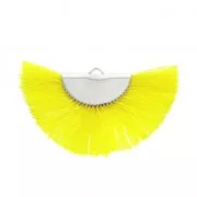 Fan/half moon pendant with fringes 25x47 mm Yellow/Silver Tone x1
