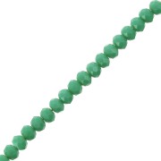 Faceted flat round beads 3.5x3 mm Medium Green Opaque x35cm|raw }}