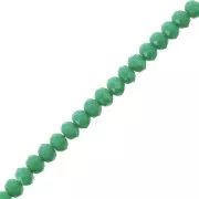 Faceted flat round beads 3.5x3 mm Medium Green Opaque x35cm