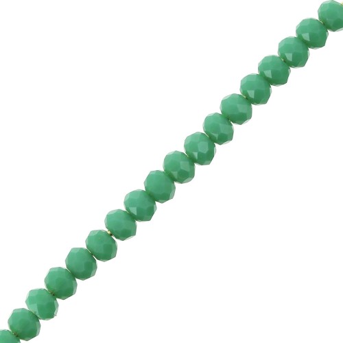 Faceted flat round beads 3.5x3 mm Medium Green Opaque x35cm