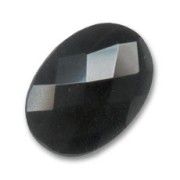 Oval faceted cabochon 18x13mm Black Agate|raw }}