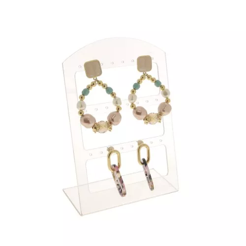 Display stand for earrings in organic glass 15x10 cm White x1