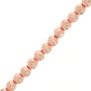 Imitation hematite non magnetic faceted round Mini-bead 3.3mm Rose Gold Tone x38.5