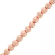 Imitation hematite non magnetic faceted round Mini-bead 3.3mm Rose Gold Tone x38.5