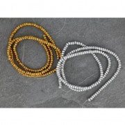 Imitation hematite non magnetic faceted round Mini-bead 3.3mm Rose Gold Tone x38.5