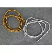 Imitation hematite non magnetic faceted round Mini-bead 3.3mm Rose Gold Tone x38.5