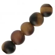 Beads Tiger's Eye matted 3 mm beads - frosted effect x25