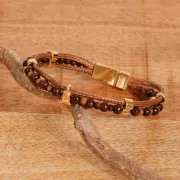 Beads Tiger's Eye matted 3 mm beads - frosted effect x25