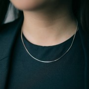 Serpentine square mesh Choker 1,40mm - 925 Sterling Silver x 44 cm