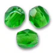 Fire Polished faceted round beads 4mm Green  x50