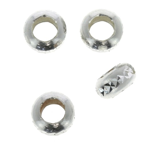 925 Sterling Silver spacer rondelles beads 5x2.5 mm x4