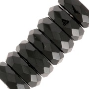 Heishi faceted rondelle beads 14x5 mm - Jet x10