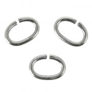 7.5x5x1mm Oval Open Jump rings - Antique Silver Tone x25|raw }}