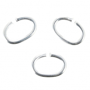 7.5x5x1mm Oval Open Jump rings - fine silver plating x25